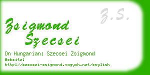 zsigmond szecsei business card